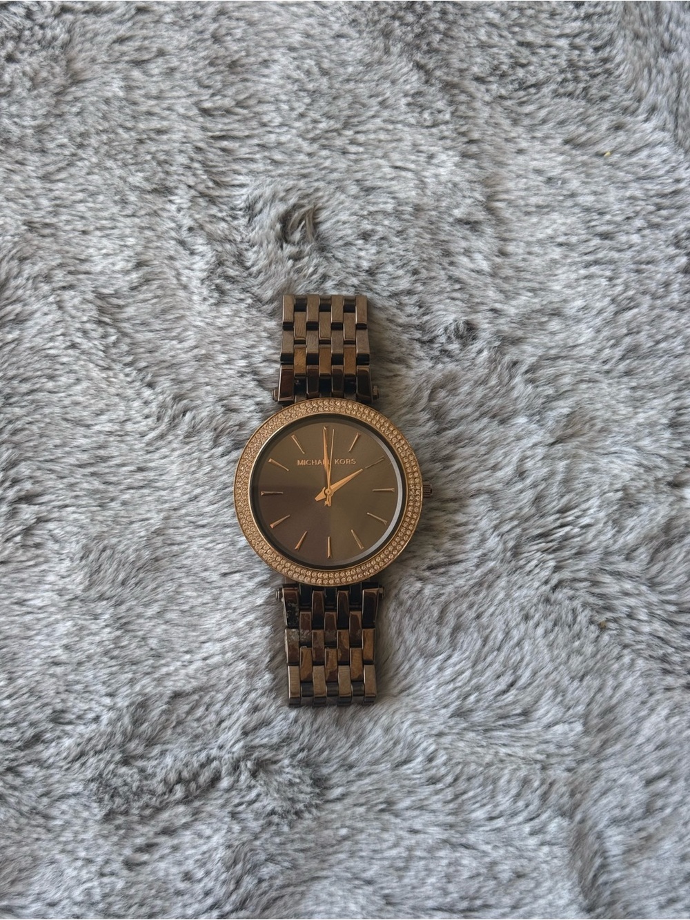 Michael Kors Men's Rose Brown Stainless Steel Watch with Crystal Bezel